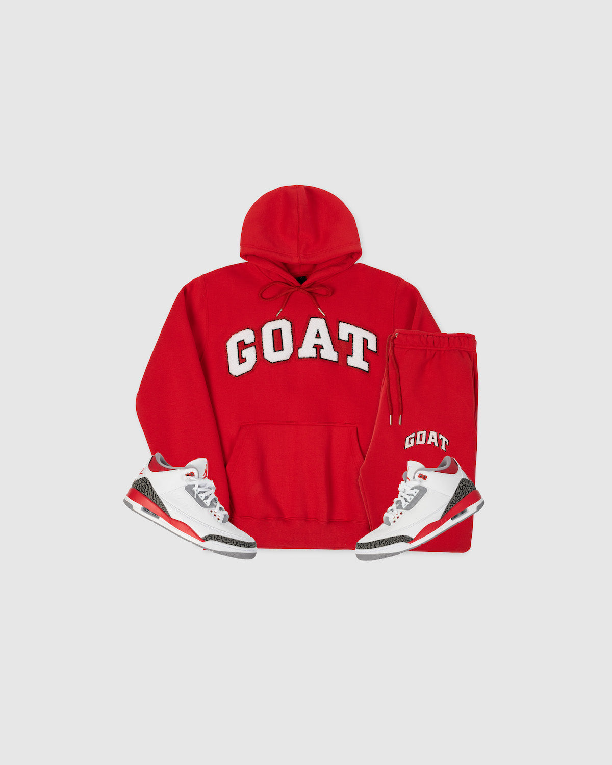 GOAT Arch Logo Chenille Sweatsuit (Fire Red)